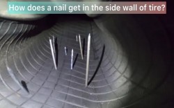 How does a nail get in the sidewall of a tire?