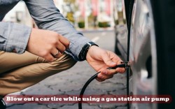 Can you over inflate and blow out a car tire while using a gas station air pump?